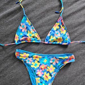 Blackbough Swim blue Bikini Top and Bottom Set